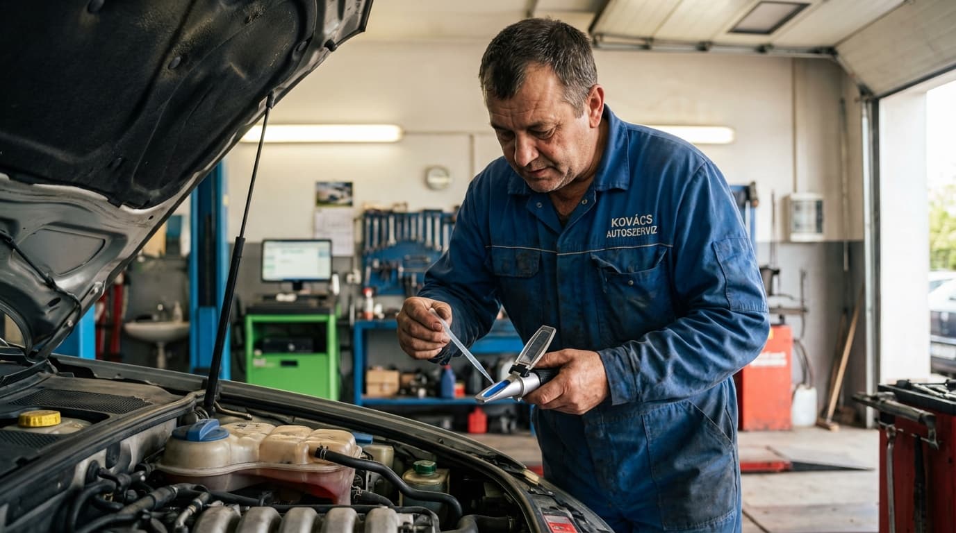 Fagyálló ellenőrzése refraktométerrel – autószerelőknek és gazdáknak